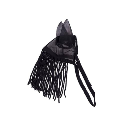 ARBO-INOX® Fliegenfransen für Pferd – Insektenschutz mit Ohren – Schwarz, mit Klettverschluss