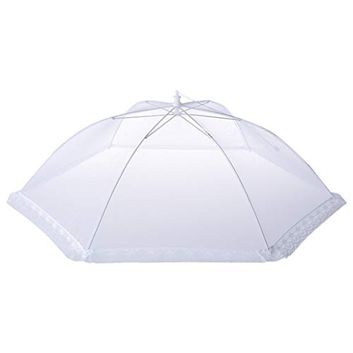 Food Cover Suitable For Home Dining Table, White Pop-up Mesh Food Tent Foldable Food Cover, Party Picnic, Barbecue, Reusable (Color : A)
