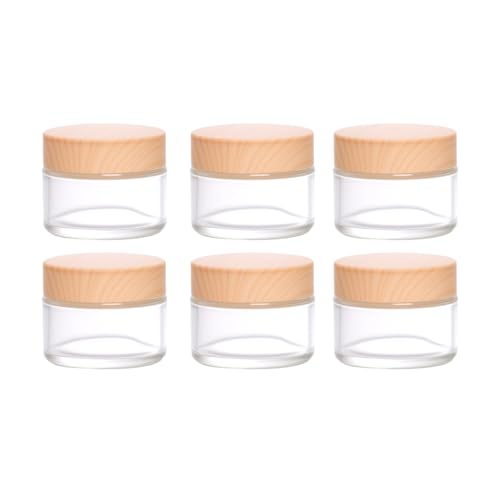 6Pcs 1.76 oz Small Travel Lotion Containers with lids for Creams White
