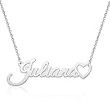 CLY Jewelry 18K Gold Plated Nameplate Necklace Personalized Name Necklace with Heart Custom Name Necklace for Women Girls