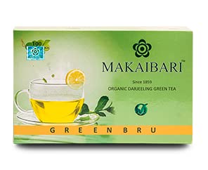 Image of Makaibari Green Bru Darjeeling | Tea Bags| Premium Green Tea | Anti-Oxidants, Immunity Booster | 100 Tea bags