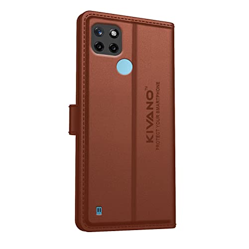 Image of Compatible with Realme C11Y / Realme C21Y / Realme C25Y Flip Cover | Leather Finish | Inside Pockets & Inbuilt Stand | Shockproof Wallet Style Magnetic Closure Back Cover Case