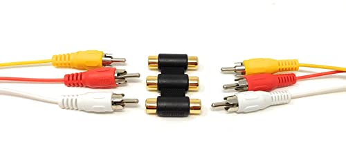 Maincore Triple 3 x RCA to 3 x RCA Phono Female to Female Coupler Cable Joiner, Extension, Gender Changer, RGB - Image 3