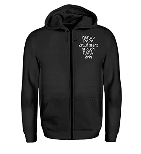 Sweat à Capuche zippé Papa : le cadeau noir taille M idéal pour la Fête des Pères