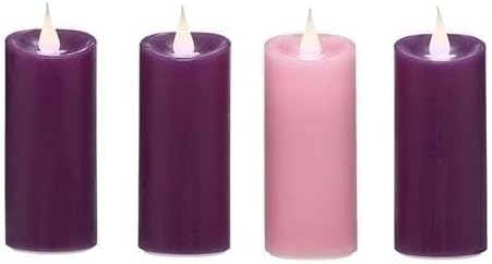 Roman Inc Advent Candle Set-LED Votives (4.5" x 2") (Set of 4)