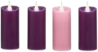Roman Inc Advent Candle Set-LED Votives (4.5" x 2") (Set of 4)