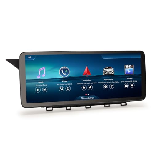 Erisin 12,3 Pulgadas Qualcomm 8GB+128GB Android 14 Radio Coche Bluetooth GPS Navegador para Mercedes Benz Clase GLK X204 Sistema NTG 4.0 Estéreo CarPlay Android Auto Dab+ WiFi 4G DSP Pantalla IPS USB