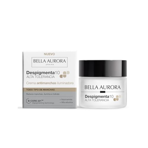 Bella Aurora Despigmenta10 Crema Antimanchas Iluminadora | Todo Tipo de Manchas Oscuras | Con Niacinamida + Alfa-Arbutina + B-CORE 221™ | Hidrata, Protege y Unifica el Tono | Todo Tipo de Piel | 50 ml