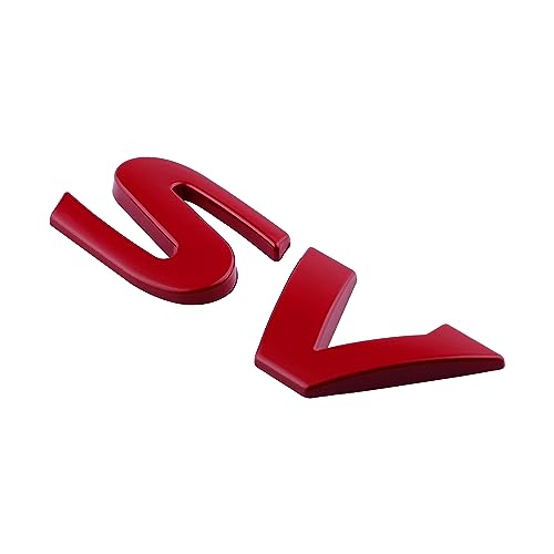 Image of 1PC SV Emblem for Car Decoration Metal Badges 3D SV Sticker Decal Fender Sticker Badges Nameplate Easy Installation for Car /SUV /Truck (Red)