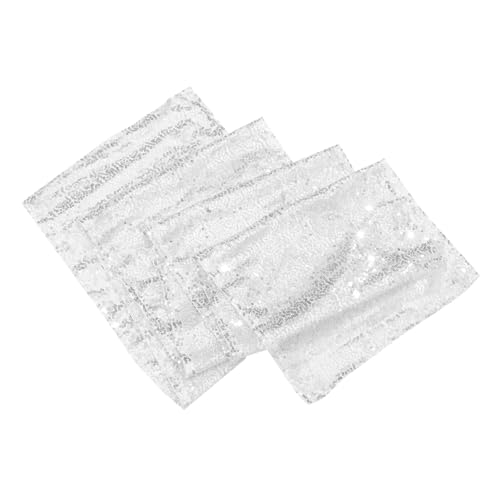 Chemin de table pailleté argenté Cabilock pour nappe festive lot de 3 pièces - 4