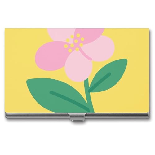Metal Business Card Holder Ultra Slim - Apricot Flower Professional Aluminum Alloy Card Case with Magnetic Closure, Compact ID Credit Card Organizer Wallet for Men Women
