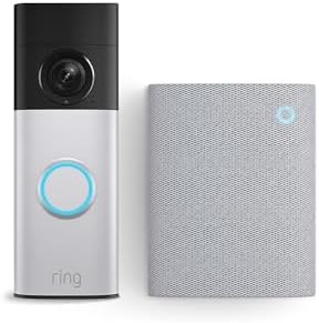 Ring Battery Video Doorbell Plus (última gen.) + Chime (3.ª gen.) |Retinal 2K, zoom mejorado de hasta 6 aumentos | Batería recargable | Prueba gratuita de 30 días del plan de suscripción de Ring