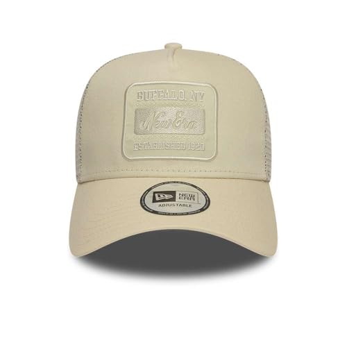 Casquette New Era A-Frame Trucker beige avec patch ton sur ton - 3