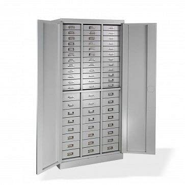 ADB 40662 60 Stahl Schubladenschrank, Pulverbeschichtung, Hellgrau, 80 cm x 41 cm x 179 cm