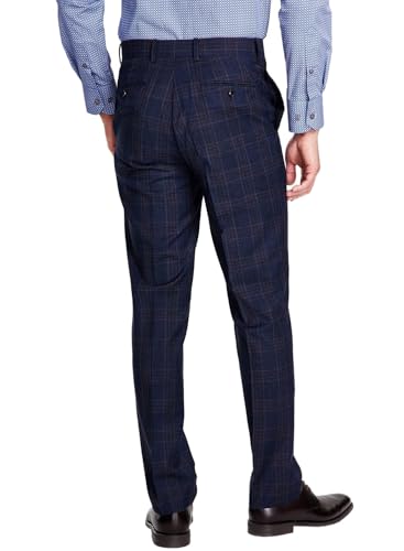 Tallia Mens Slim Fit Stretch Plaid Dress Pants Slacks2