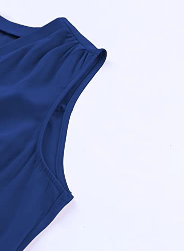 Image of Eytino Womens Plus Size Tank Tops Summer Sleeveless V Neck Casual Loose Chiffon Blouse Office Work Shirts(1X-5X)