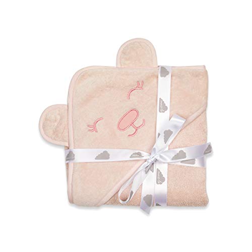 Image of Masilo 100% Cotton Hooded Towel /Ideal for Babies 0-18months / Luxurious and Super Absorbent Baby Towel /Infant to Toddler Wrap Towel with Hood /Soft, Lightweight and Breathable /Grrly /Pink