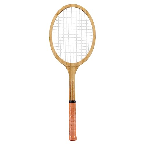 Raqueta de tenis retro de madera con funda miniatura 2