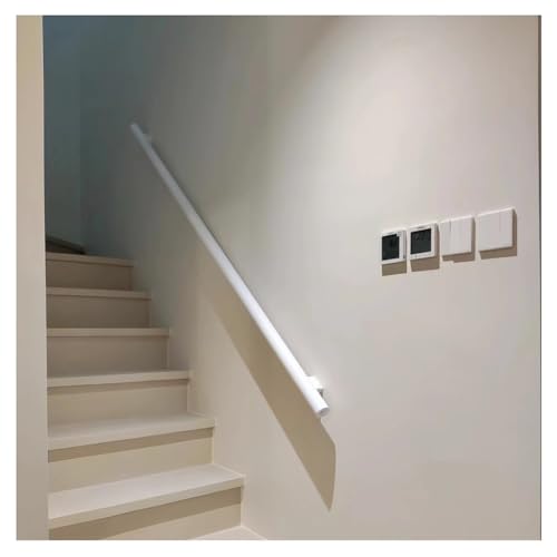 Main Courante avec Éclairage LED - Kit Complet de Sécurité Murale pour Escalier Intérieur/Extérieur en Aluminium (Couleur : White, Taille : 47.3/1.2m)