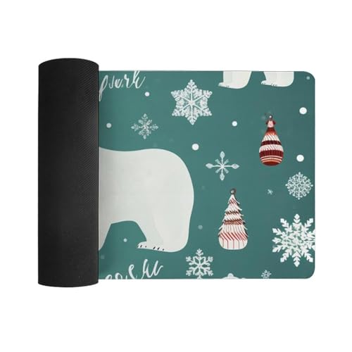Mouse Pad Protector Polar Bear Navidad 30x60 cm Blanco miniatura 3