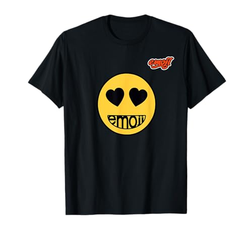 ojos de amor amarillo emoji boca cara Moda Camiseta