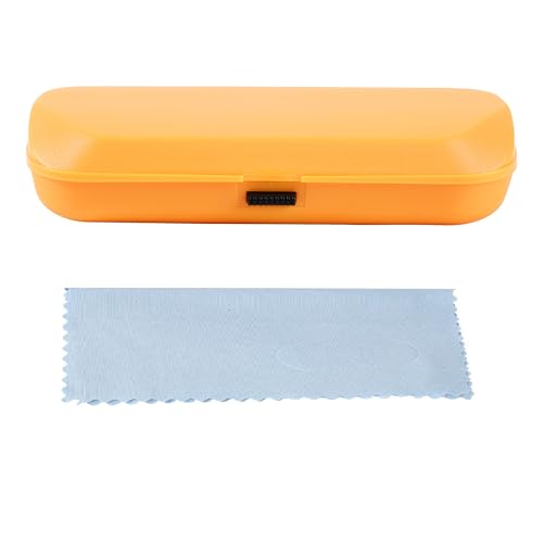 Image of VIVID Vision Unisex Adult Lightweight Eyewear Specs Case Cover | Free With Cleaning Cloth | Protect Eye Glasses | Plastic | Spectacles | Cases | IC - 634 ABS Orange with Cloth