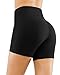 THE GYM PEOPLE High Waist Yoga Shorts for Women Tummy Control Fitness Athletic Workout Running Shorts with Deep Pockets (Large, Black)