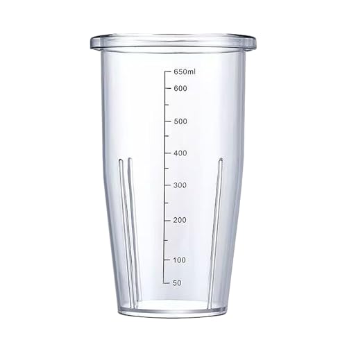 Plastic Measuring Jug 700ml with Lid, Transparent Kitchen Mixing Cup, 23.6oz Blender Beaker, Microwave Safe, Handheld Milk Frother Compatible (Transparent)