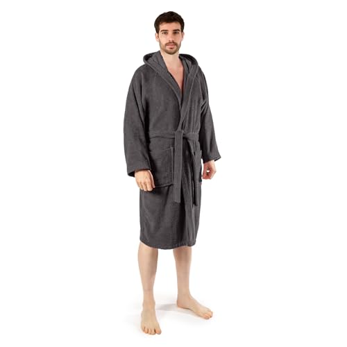 Caleffi - Accappatoio Uomo - Accappatoio Donna in Spugna di Cotone - Accappatoio Uomo Spugna Con Cappuccio - Accappatoio Piscina Palestra - Morbido e Assorbente, Asciugatura Rapida