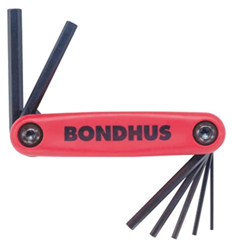 Bondhus 12592 GorillaGrip Hex Tip Fold Up Tool with ProGuard Finish, 7 Piece