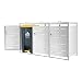 [en.casa] Cache Poubelle Box pour Poubelle Extérieur Abri de Poubelle Enveloppement pour Poubelle Vérrouillable Acier Inoxydable 116 x 196 x 80 cm Argenté