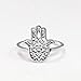 SilverDia Hamsa Hand Ring 925 Sterling Silver Hand of Fatima Ring Handmade Filigree Khamsa Evil Eye Hamsa Hand Amulet Protection Khmissa Tafust Jewelry Religion Gift Good Luck