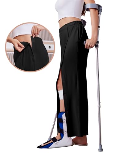 Deyeek Women's Tear Away Pants with Pockets Easy Access Adaptive Pants Post Hip Knee Leg Surgery Breakaway Lounge Sweatpants4