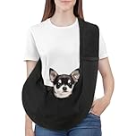 Pawaboo Small Dog Sling Carrier, Reversible Hands Free Dog Sling Carrier for Small Dogs Cats, Puppy Slings Carriers with Adjustable Safety Harness, Puppy Essentials, Black