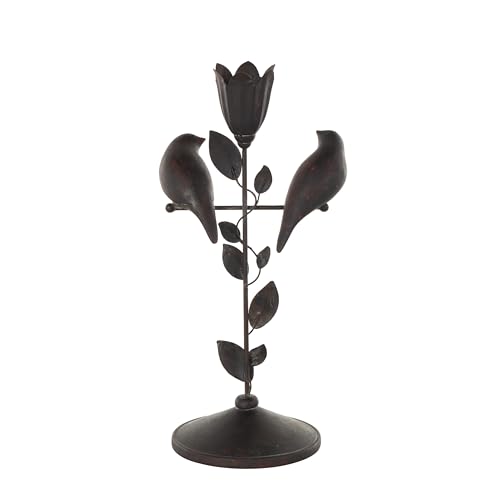 Escultura decorativa de pájaro polystone negra 7x6x14 in miniatura 3