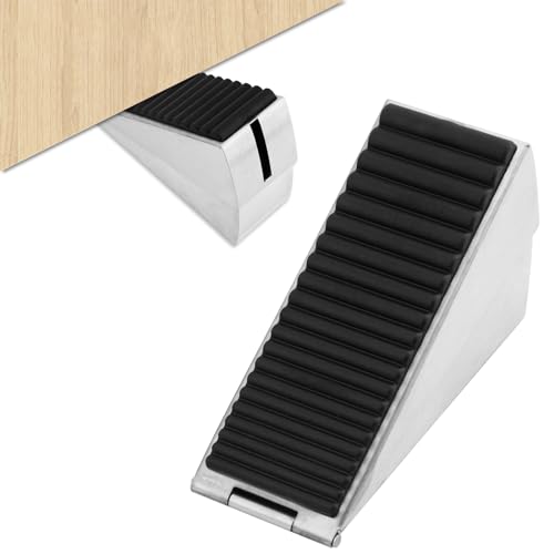 Door Stopper - Heavy Duty Door Stoppers Wedge Tall Door Stop for Bottom of Door Security Rubber,3 Inch High Adjustable Spring Loaded Spring,Door Wedge Stopper Suits Any Heavy Door (Black) - Thumbnail 2