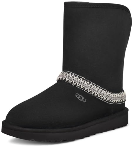 UGG   Classic Short Crescent, Botas de moda, Black,