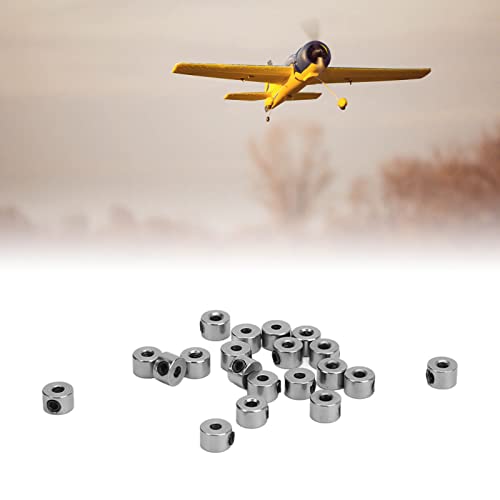 RiToEasysports Plated Landing Gear Stopper, 20Pcs 2.1mm Stainless Steel Wheel Collar for RC Airplane Model Aircraft Craftsmanship for RC Plane Model Aircraft Parts Rc Aircraft Landing Gear