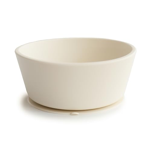 Image of mushie Silicone Suction Bowl | BPA-Free Non-Slip Design (Ivory)