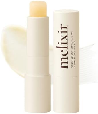 Melixir Vegan Lip Butter (12 Colors), Hydrating Lip Balm Stick, Bee-Free, Petrolatum-Free, Plant-Based, Moisturizes Dry & Chapped Lips With Shea Butter, Sheer, Natural Finish - #01 Agave(Clear)