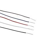 Aislante: PVC. extensión exterior Cable de línea Flexible DIY de 5 metros OD 0,8mm Cable ambiental de cobre estañado aislado UL1571 30AWG Cable electrónico envainado solar(Yellow)