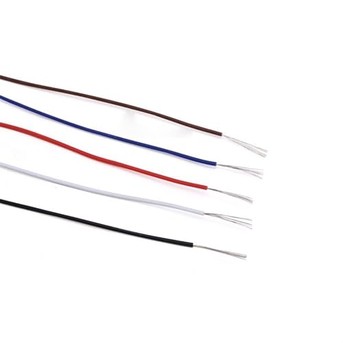 Outdoor Extension 5 Meters Flexible DIY Line Cord OD 0.8mm Insulated Tin Plated Copper Environmental Cable UL1571 30AWG Electronic Wire Solar sheathed(Color:Red)