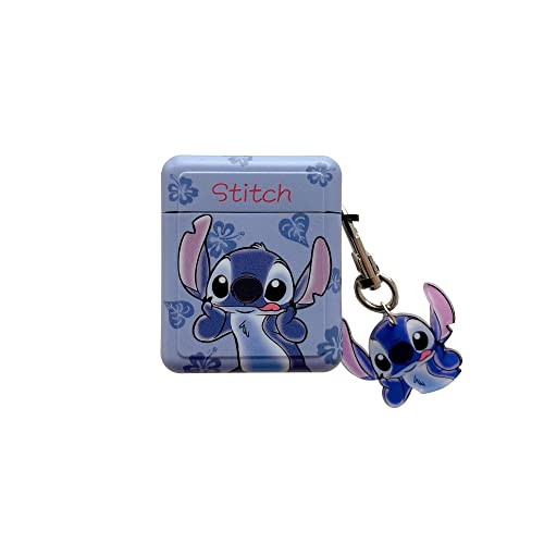 Soft Tpu Case With Charm Keychain Hook For Apple Airpods 1 2 1St 2Nd Generation Blue Stitch Grimace Funny Face Heart Cartoon Disney Disneyland Anime Cute Lovely Adorable Kids Girls #TOP2