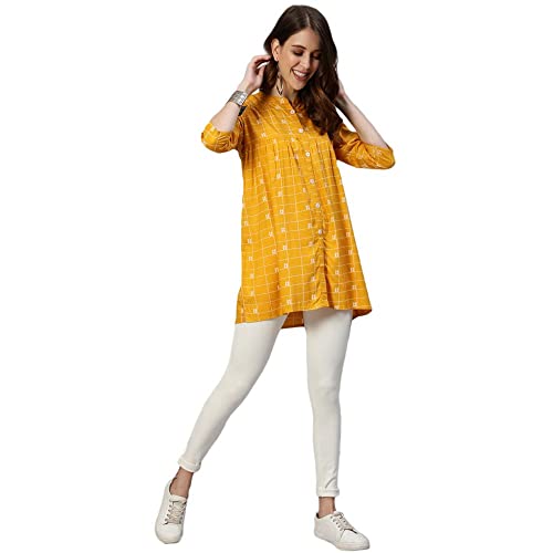 Image of anubhutee Women's Rayon Printed A-Line Kurti