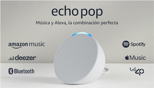 Echo Pop (Última generación) | Altavoz inteligente Bluetooth con Alexa de sonido potente y compacto | Blanco