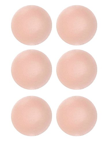Senchanting 3pairs Reusable Circular Adhesive Silicone Nipple Cover Breast Pads