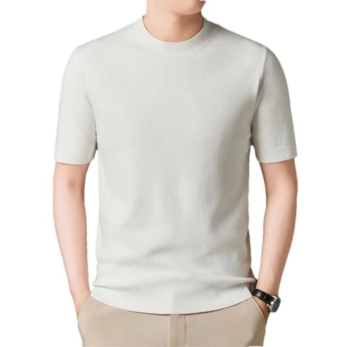 Men's O-Neck Knitted Short Sleeved Business Casual Sweater Pullovers