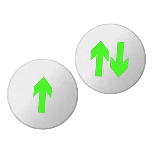 IWOWHERO Stainless Steel Arrow Safety Sign Glow Dark for Stairs Emergency Exit Sign One-way Arrow