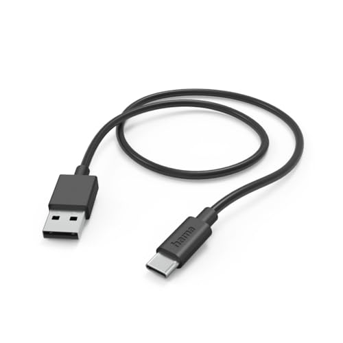 Hama USB A auf USB C Ladekabel, 1m (Schnellladung, Datenkabel, Handykabel, USB Typ A, USB Typ C, maximal kompatibel) schwarz