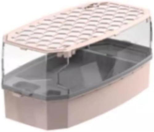 Marysea水槽 大型の水族館 フィーダー 水族館 水の循環と濾過システム ケージ 水族館 水抜き穴 階段 給餌トレイ 滑り止め 休憩台 脱出防止 楽園 爬虫類・両生類用 ウォーターポンプ付属 (50*25.5*21 cm,B)